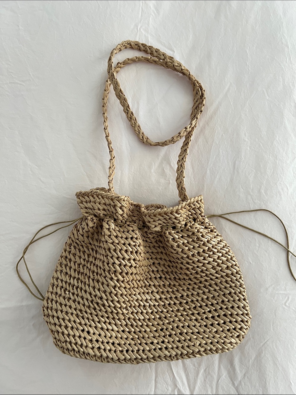 Raffia string crossbody or pouch